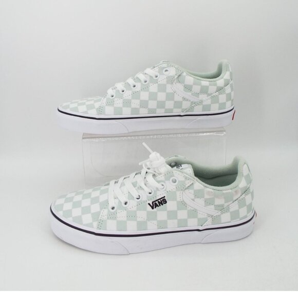 Vans Off The Wall Mint Green Checkerboard Skater Lace Up Sneakers Size 8.5 - Picture 4 of 14